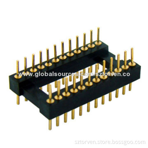 Pin Header, Machined Pin, 1.778mm Pitch, Dual-in-line Spacing 0.4, 0.6, 0.7-inch, 20-68 Pins